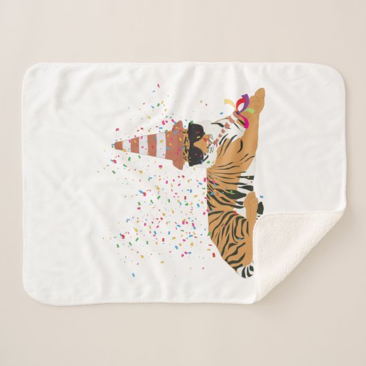 Tiger Partying - Tiere mit Party Sherpadecke (Vorderseite (Horizontal))