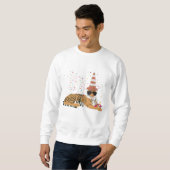Tiger Partying - Tiere mit Party Sweatshirt (Vorne ganz)