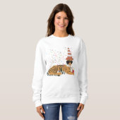 Tiger Partying - Tiere mit Party Sweatshirt (Vorne ganz)