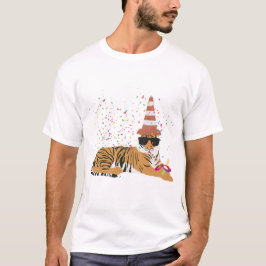 Tiger Partying - Tiere mit Party T-Shirt