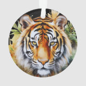 Tiger Pastel Blume Safari Watercolor Savannah Ornament (Rückseite)