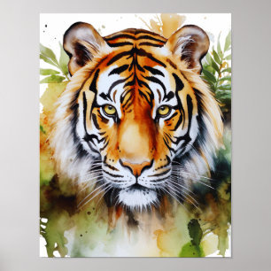 Tiger Pastel Blume Safari Watercolor Savannah Poster