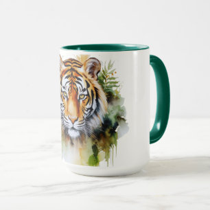 Tiger Pastell Blumen Safari Aquarell Savanne Tasse