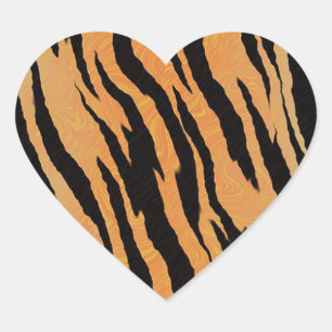 Tiger Pattern Herz-Aufkleber