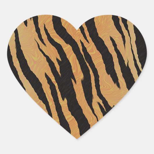 Tiger Pattern Herz-Aufkleber (Vorderseite)
