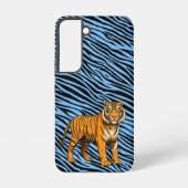 Tiger Pattern in Light Blue with Tiger Samsung Galaxy Hülle (Rückseite)
