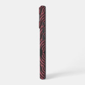 Tiger Pattern in Red and Gray with Name iPhone 16 Hülle (Linke Seite)