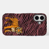 Tiger Pattern in Red with Tiger Case-Mate iPhone Hülle (Rückseite (Horizontal))