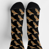 Tiger Pattern on Black Background Socken (Oben)
