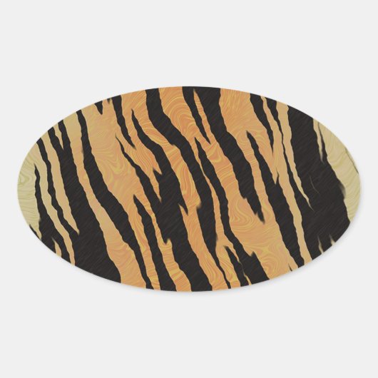 Tiger Pattern Ovaler Aufkleber (Vorderseite)