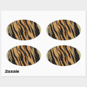 Tiger Pattern Ovaler Aufkleber (Blatt)