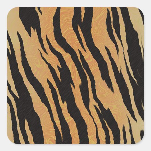Tiger Pattern Quadratischer Aufkleber (Vorderseite)