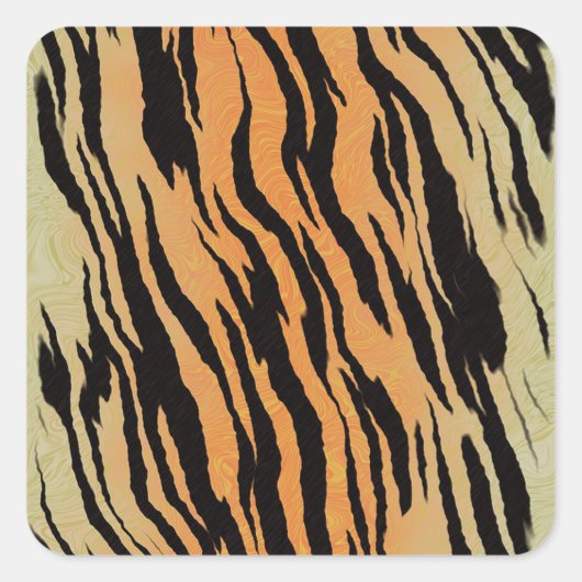 Tiger Pattern Quadratischer Aufkleber (Vorderseite)