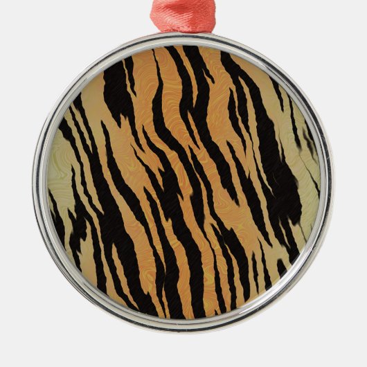 Tiger Pattern Silbernes Ornament (Vorne)