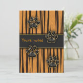 Tiger Paw Child Birthday Party Einladung (Stehend Vorderseite)