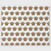 Tiger Paw Print Custom Wrapping Paper Geschenkpapier (Flach)