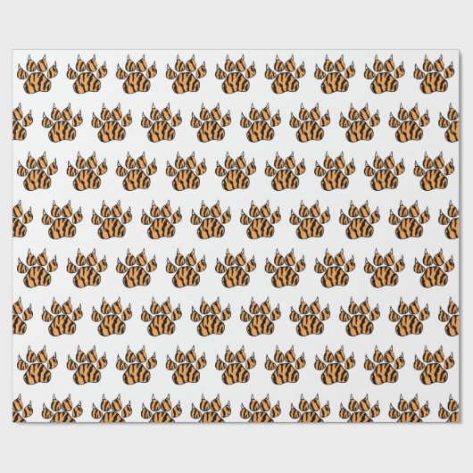 Tiger Paw Print Custom Wrapping Paper Geschenkpapier (Flach)