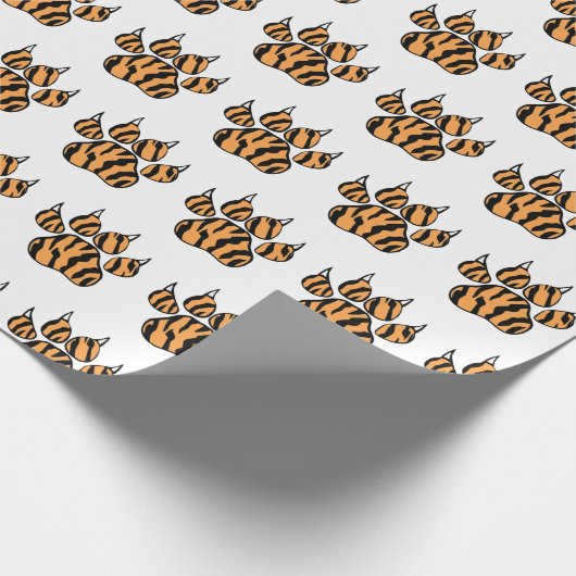 Tiger Paw Print Custom Wrapping Paper Geschenkpapier (Ecke)
