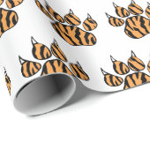 Tiger Paw Print Custom Wrapping Paper Geschenkpapier (Rolleneckpunkt)