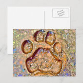 Tiger Paw Print Postcard Postkarte (Vorne/Hinten)