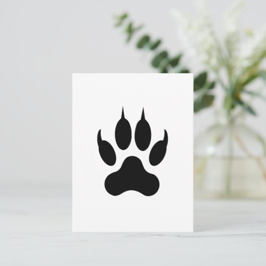 Tiger Paw Print Postkarte (Stehend Vorderseite)