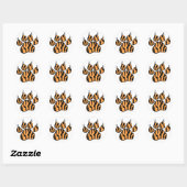 Tiger Paw Print Runder Aufkleber (Blatt)
