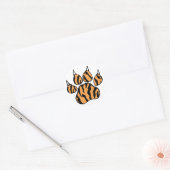 Tiger Paw Print Runder Aufkleber (Umschlag)