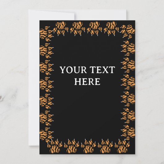 Tiger Paw Zeichne Grenzgrenzenlosen benutzerdefini Einladung (Vorderseite)