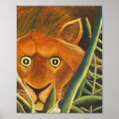 Tiger Peeking von Henri Rousseau aus Gras heraus Poster (Vorne)