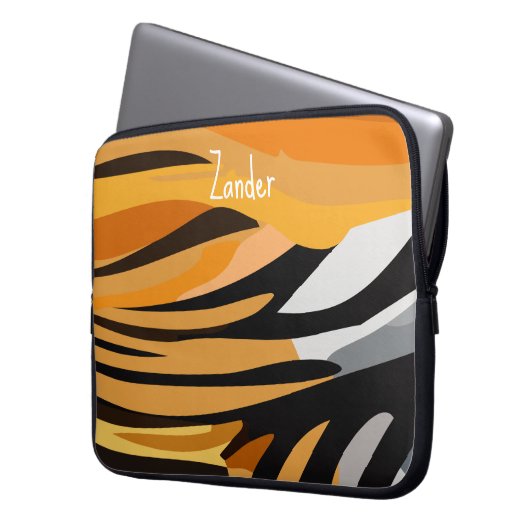 "Tiger Pelt" individuell einstellbar Laptopschutzhülle (Vorderseite Links)