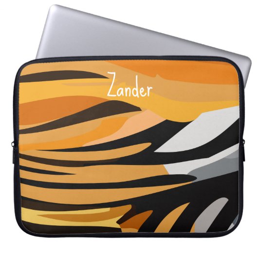 "Tiger Pelt" individuell einstellbar Laptopschutzhülle (Vorderseite)