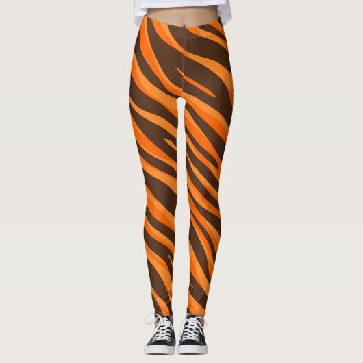 Tiger-Pelzdruck Leggings (Vorderseite)