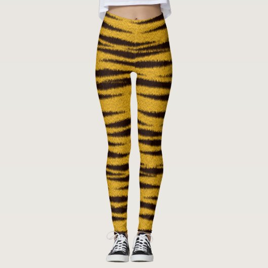 Tiger-Pelze-Effekt Leggings (Vorderseite)