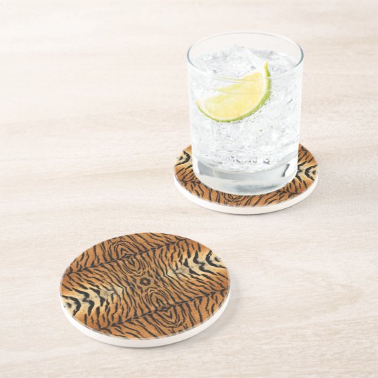 Tiger-Pelzmuster Getränkeuntersetzer (Seite)