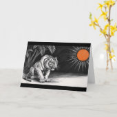 Tiger Pencil Sketch Karte (Gelbe Blume)