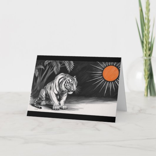 Tiger Pencil Sketch Karte (Vorderseite)