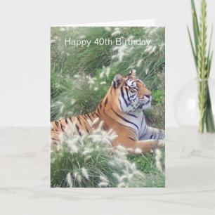 Tiger Personalisiert 40. Geburtstag Karte