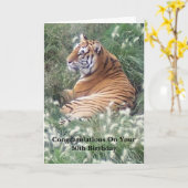 Tiger Personalisiert 50. Geburtstag Karte (Gelbe Blume)