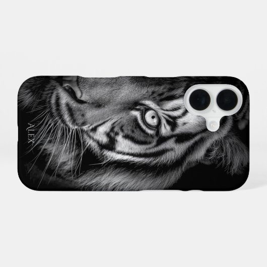 Tiger Phone Case – Customizable iPhone 16 Hülle (Rückseite (Horizontal))