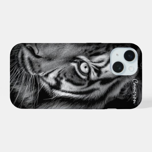 Tiger Phone Case - individuell anpassbar iPhone 15 Hülle (Rückseite (Horizontal))