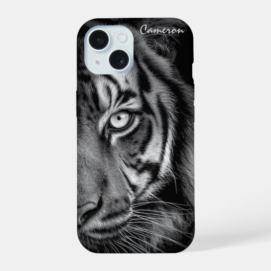 Tiger Phone Case - individuell anpassbar iPhone 15 Hülle (Rückseite)