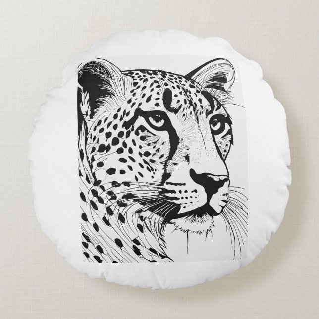 Tiger Pillow Rundes Kissen (Vorderseite)