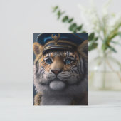 Tiger Pilot Captain Postkarte (Stehend Vorderseite)