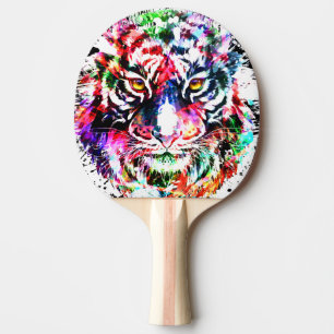 Tiger Ping Pong Paddle Farbenfroher Tiger Zeichn Tischtennis Schläger