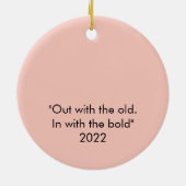 Tiger Pink & Blue Modern Happy New Year 2022 Keramik Ornament (Hinten)