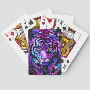 Tiger Playing Cards - Lila Tiger Face Rug Spielkarten