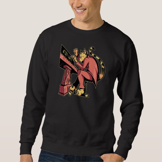 Tiger Playing Piano Sweatshirt (Vorderseite)