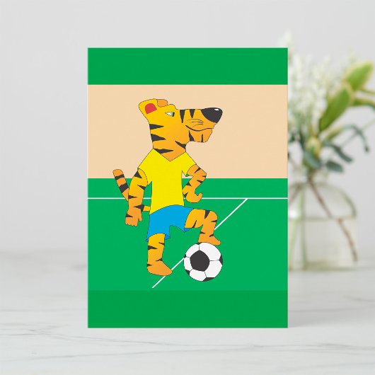 Tiger Playing Soccer Einladung