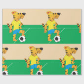 Tiger Playing Soccer Geschenkpapier (Flach)