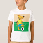 Tiger Playing Soccer T-Shirt (Vorderseite)